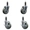 Service Caster 4'' Gray Poly Wheel Swivel 1'' Expanding Stem Caster Set 2 Brakes, 4PK SCC-EX20S414-PPUB-2-TLB-2-1 - alternate 1